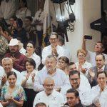 Presente Erasmo González en ceremonia de Honores a la Bandera junto a alcaldes de Tamaulipas