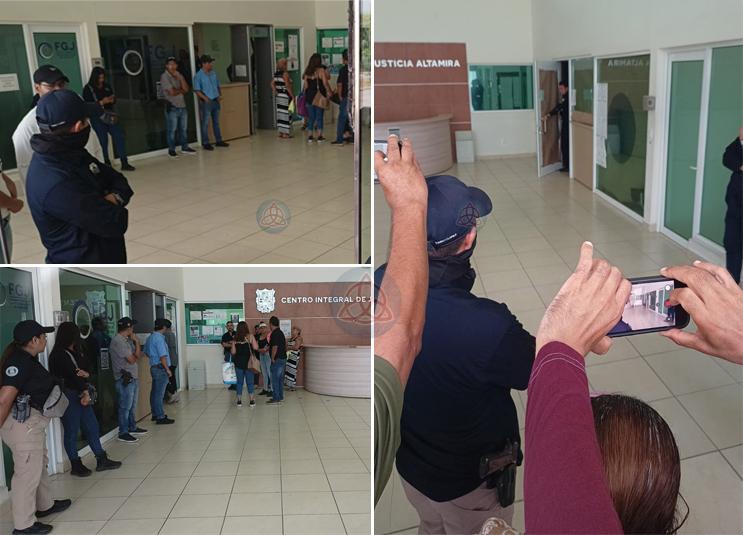 Sin acceso al interior de la antesala del edificio donde se desarrolla la audiencia.