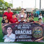 Mónica Villarreal inaugura cancha de fútbol y lleva a cabo Jornada de Bienestar en la Col. Guadalupe Victoria