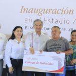 Arranca Américo Villarreal libramiento poniente y entrega obras hidráulicas y deportivas en El Mante