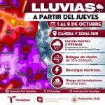 Protección Civil Tamaulipas mantiene vigilancia ante periodo de lluvias y el ingreso del primer frente frío de la temporada